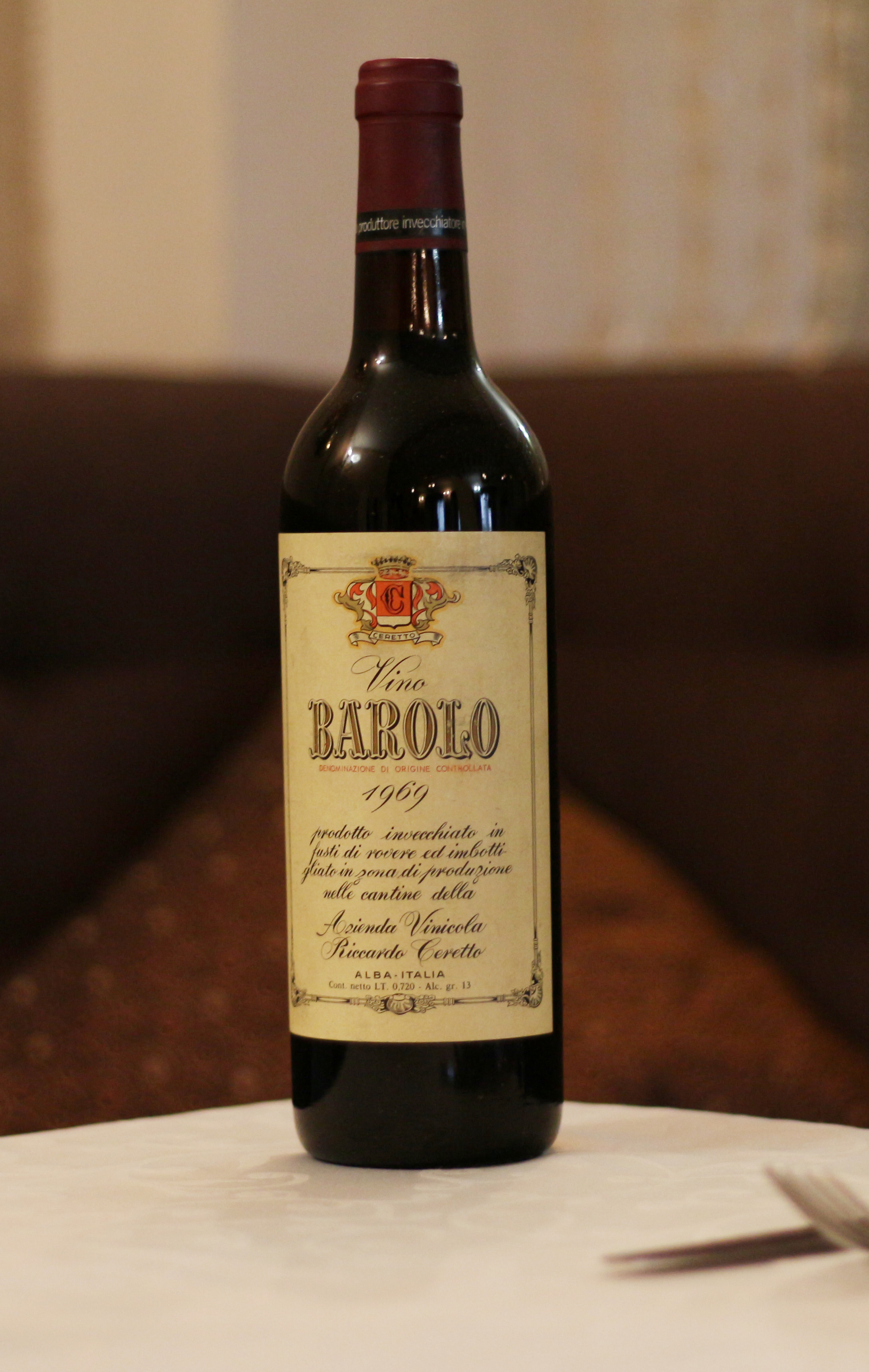 Вино Barolo 1969 год